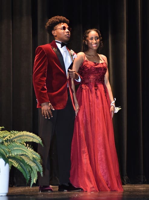 Laurel High School moved its Grand Prom March inside to the High School Auditorium after the rain came into the area on Saturday April 27, in Laurel.