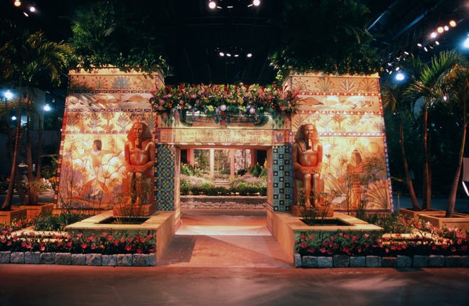 An Egyptian theme greeted guests to the 2001 Philadelphia Flower Show.