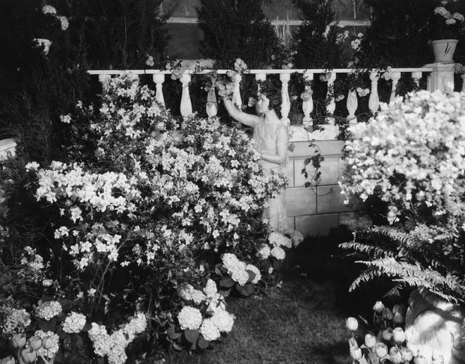 The 1929 'Burpee Girl,' representing the seed catalog at the Philadelphia Flower Show.